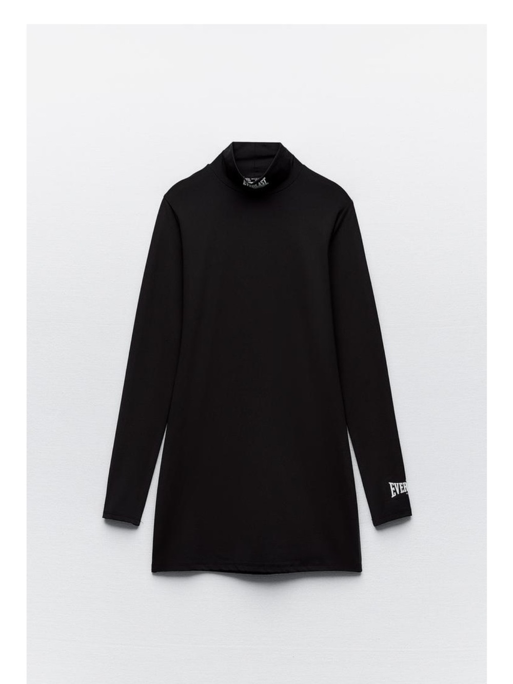 Zara Black Long-Sleeve Turtleneck Mini Dress